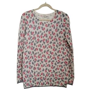 Loft Sweater Womens L Large Floral Long Sleeve